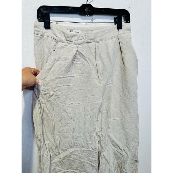 CLUB MONACO Women's Beige Linen Blend Relaxed Wide Leg Trouser Pants Size 4 - Picture 10 of 13